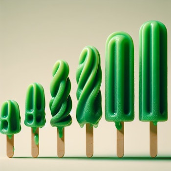 Gröna isglassar i olika former