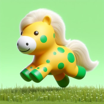 En 3D-häst som liknar Piggelin-hästen